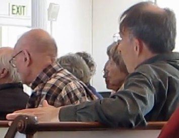 Rob Yamins '72 questions President Biddy Martin at Q&A session. (Click image for a video of just the Yamins-Martin exchange.)